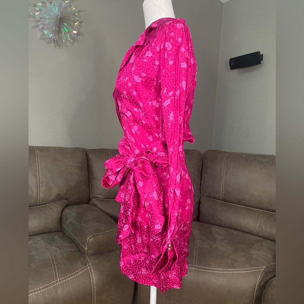 NWT Acler Evanston Satin Sheen Wrap Mini Dress Sz 2 Valentines Date Gift Party - Picture 12 of 16